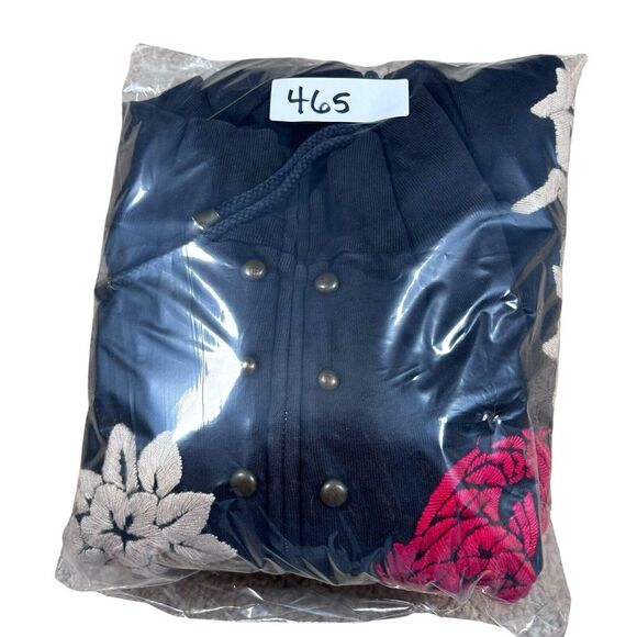 Mens Zip Up Hoodie Japanese Embroidered Streetwear Punk Sweatshirt Goldfish Sz S - Picture 13 of 13